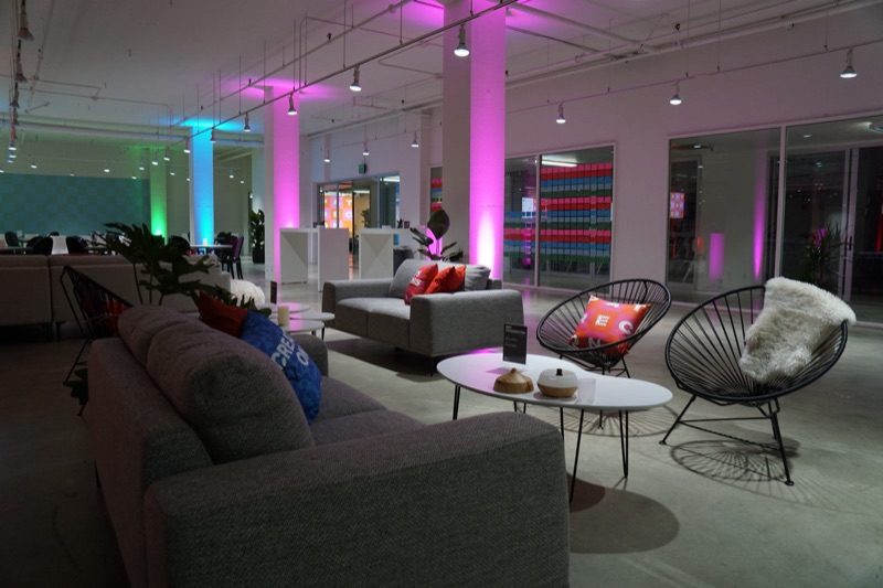Controlled interior space set for a brand shoot