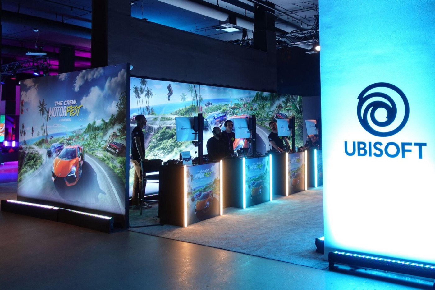A gaming activation built on the show floor